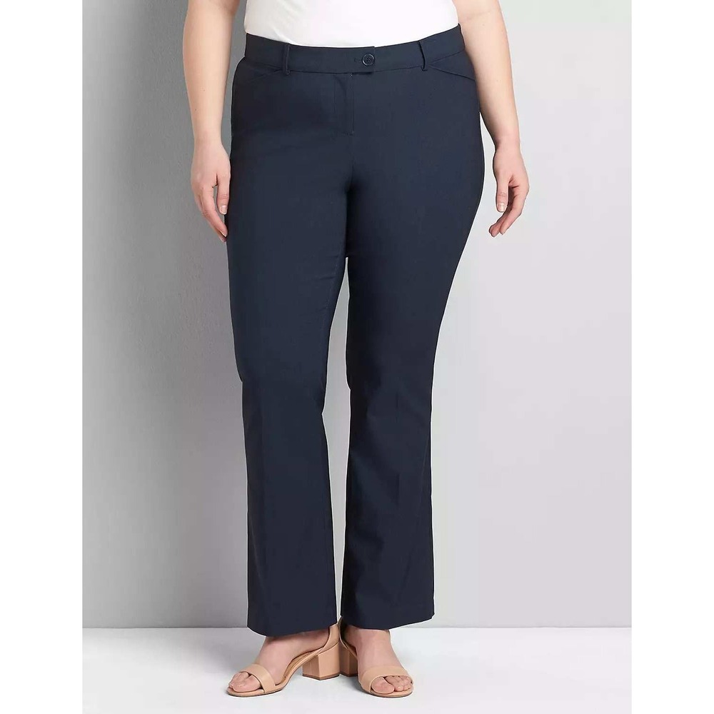 Lane Bryant Signature Fit Boot Allie Pant Size 24R Navy High Rise FLEX Stretch - Picture 1 of 8